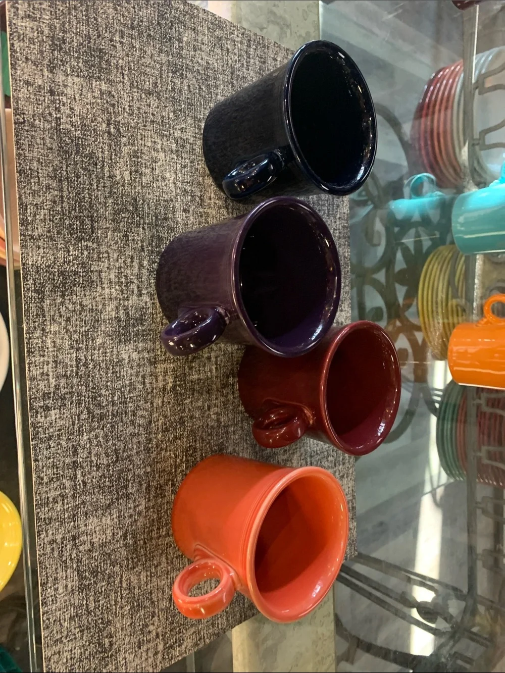 Fiesta Ring Handle Mug Set of 4 Cinnabar Plum Cobalt Persimmon Made USA